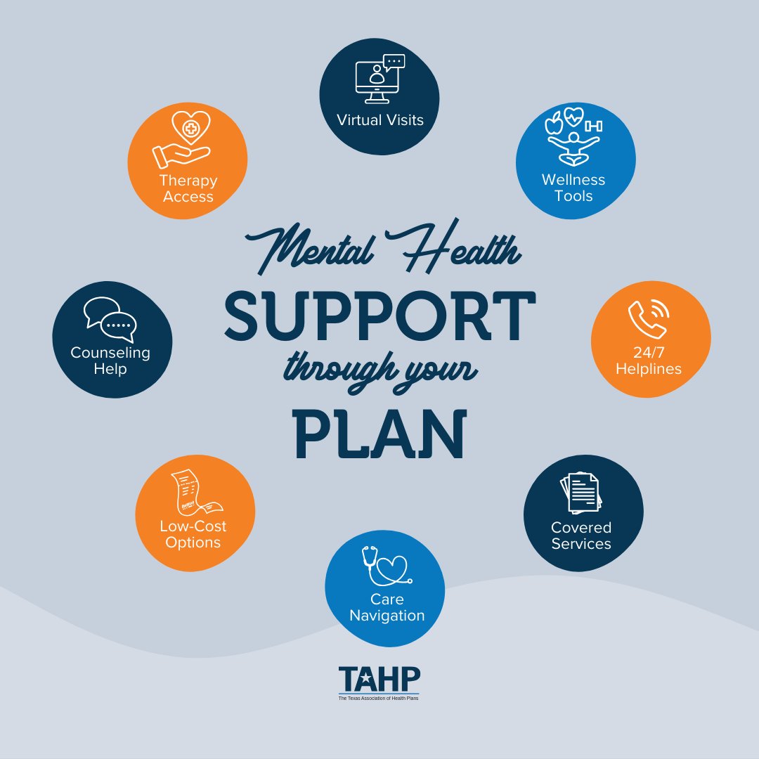 Access to quality mental health care leads to better outcomes. This Mental Health Month, TAHP supports policies that expand access to essential mental health services across Texas. #MentalHealthStats #Advocacy #TAHP #TXMentalHealth