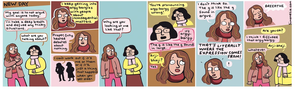 Simone Lia (@simoneliadraws) on Twitter photo Here's a recent strip for the <a href="/ObsNewReview/">The Observer New Review</a> about argy-bargies. Is it me, or is it them? Here's a recent strip for the <a href="/ObsNewReview/">The Observer New Review</a> about argy-bargies. Is it me, or is it them?