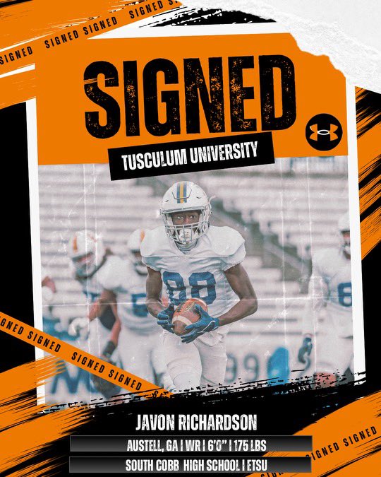 Tusculum Football (@tusculumfb) on Twitter photo SIGNED! 🖊️
Pioneer Nation, welcome our newest member of the Pioneer Family <a href="/JavonR1chardson/">Javon "J2" Richardson</a> 🟠⚫️
#PioneerUp #TusculumFootball SIGNED! 🖊️
Pioneer Nation, welcome our newest member of the Pioneer Family <a href="/JavonR1chardson/">Javon "J2" Richardson</a> 🟠⚫️
#PioneerUp #TusculumFootball