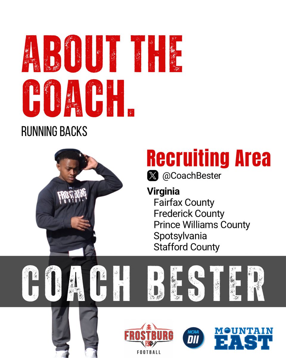 Frostburg Football (@frostburgfb) on Twitter photo Keep an eye out for <a href="/CoachBester/">Jaylon Bester</a> in Northern Virginia. He’s meeting with recruits weekly. Keep an eye out for <a href="/CoachBester/">Jaylon Bester</a> in Northern Virginia. He’s meeting with recruits weekly.