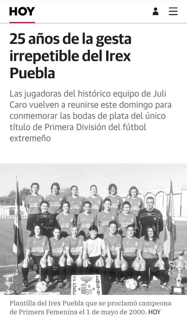 Enhorabuena por esos 25 años y por todo lo bueno que habéis aportado al fútbol femenino Extremeño.