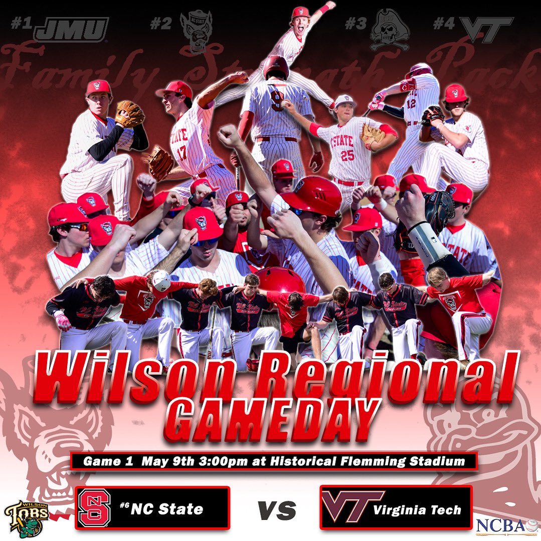 PLAYOFF TIME FOR THE PACK!
Come support the team as we take on Virginia Tech in Game 1 of the Wilson Regional at historical Fleming stadium at 3pm!
#GoPack #ClubPack9