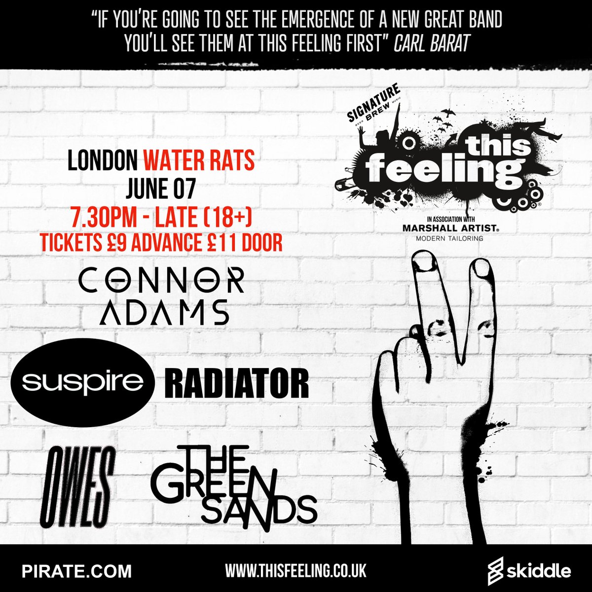 This Feeling (@this_feeling) on Twitter photo Just announced 🎸June 07 London <a href="/Water_Rats/">The Water Rats</a>
w/ <a href="/ConnorRyanAdams/">Connor Adams</a> <a href="/suspiretheband/">Suspire</a> Radiator <a href="/officialowes/">OWES</a> & The Green Sands
🎟️skiddle.com/e/40993712 Just announced 🎸June 07 London <a href="/Water_Rats/">The Water Rats</a>
w/ <a href="/ConnorRyanAdams/">Connor Adams</a> <a href="/suspiretheband/">Suspire</a> Radiator <a href="/officialowes/">OWES</a> & The Green Sands
🎟️skiddle.com/e/40993712