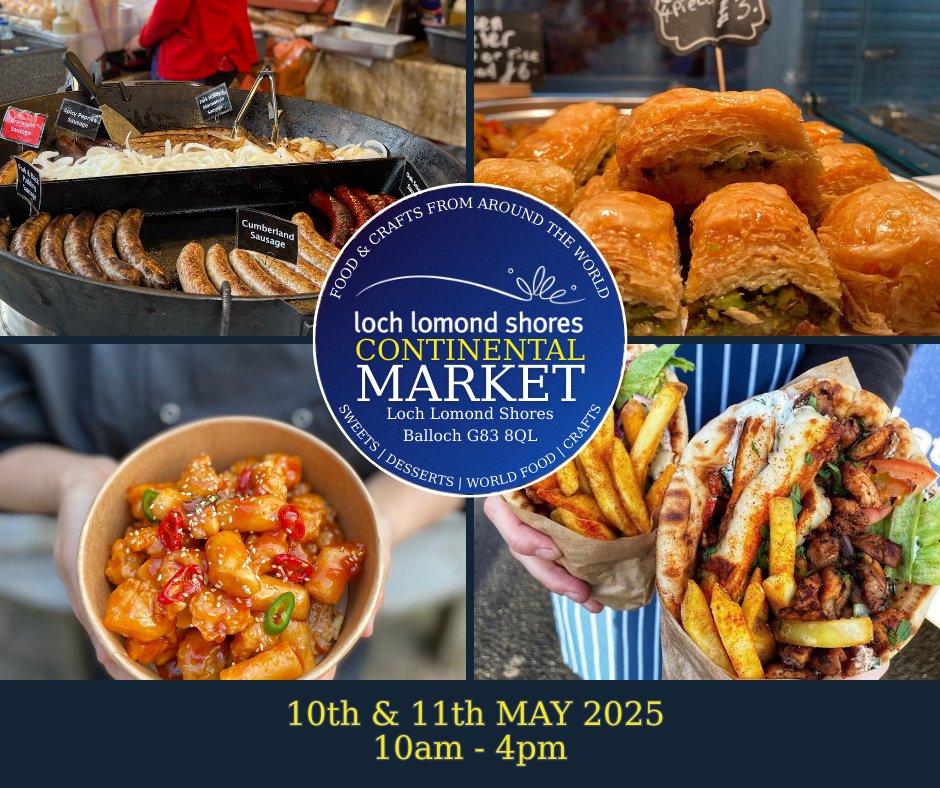 Just a wee reminder that it's our 2-day #ContinentalMarket this weekend! 
Sat &amp; Sun from 10am-5pm! 
Forecast is looking good, so bring your shades, your SPF &amp; the dug &amp; join us for another fabulous weekend on the banks of Loch Lomond! 😎☀️🐶
#LochLomondShores #WeekendMarket