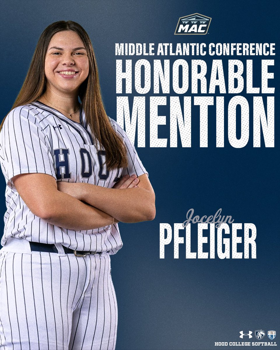 🚨ALL-MAC COMMONWEALTH🚨

Senior 1st Baseman Jocelyn Pfleiger earns All-Conference honors in Softball!!!

🥎🔥🥎🔥🥎🔥

#ChampionMentality #BringYourBest #MACsoftball #d3softball <a href="/HoodCollegeSB/">Hood Softball</a> <a href="/gomacsports/">MAC</a>