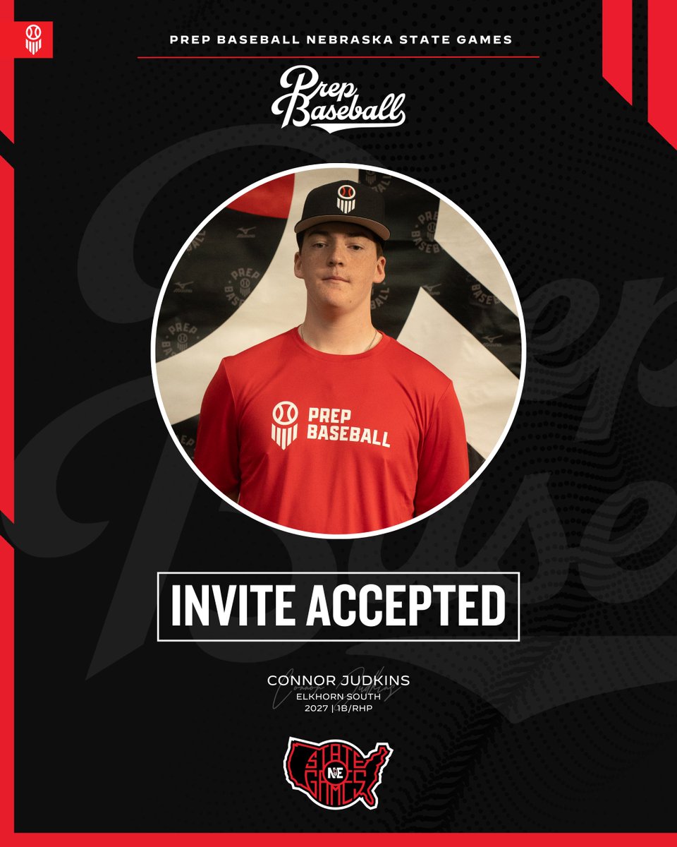Prep Baseball Nebraska (@prepbaseballne) on Twitter photo 𝗡𝗲𝗯𝗿𝗮𝘀𝗸𝗮 𝗦𝘁𝗮𝘁𝗲 𝗚𝗮𝗺𝗲𝘀: 𝘐𝘯𝘷𝘪𝘵𝘦 𝘈𝘤𝘤𝘦𝘱𝘵𝘦𝘥 ✅
Connor Judkins l <a href="/Judkins_Connor8/">Connor Judkins</a>
ℹ️ 2027, 1B/RHP, Elkhorn South
👤 loom.ly/WsWIr0k
𝘙𝘦𝘲𝘶𝘦𝘴𝘵 𝘺𝘰𝘶𝘳 𝘪𝘯𝘷𝘪𝘵𝘦 ➡️ loom.ly/eW0iEKc 𝗡𝗲𝗯𝗿𝗮𝘀𝗸𝗮 𝗦𝘁𝗮𝘁𝗲 𝗚𝗮𝗺𝗲𝘀: 𝘐𝘯𝘷𝘪𝘵𝘦 𝘈𝘤𝘤𝘦𝘱𝘵𝘦𝘥 ✅
Connor Judkins l <a href="/Judkins_Connor8/">Connor Judkins</a>
ℹ️ 2027, 1B/RHP, Elkhorn South
👤 loom.ly/WsWIr0k
𝘙𝘦𝘲𝘶𝘦𝘴𝘵 𝘺𝘰𝘶𝘳 𝘪𝘯𝘷𝘪𝘵𝘦 ➡️ loom.ly/eW0iEKc