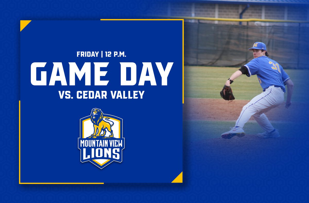 Mountain View Lions (@dcmvlions) on Twitter photo ๐ฎ๐๐๐ ๐ซ๐๐
โพ๏ธ <a href="/CedarValleyBase/">Cedar Valley Baseball</a> (25-27, 9-19 <a href="/DallasAthConf/">Dallas Athletic Conference</a>) at <a href="/DCMVBaseball/">DCMV Baseball</a> (11-38, 4-24)
๐ 12 p.m.
๐๏ธ Dallas College Mountain View
#HearUsRoar | #DACBaseball ๐ฎ๐๐๐ ๐ซ๐๐
โพ๏ธ <a href="/CedarValleyBase/">Cedar Valley Baseball</a> (25-27, 9-19 <a href="/DallasAthConf/">Dallas Athletic Conference</a>) at <a href="/DCMVBaseball/">DCMV Baseball</a> (11-38, 4-24)
๐ 12 p.m.
๐๏ธ Dallas College Mountain View
#HearUsRoar | #DACBaseball