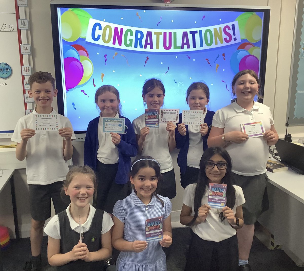 ReinwoodJuniors's tweet image. Congratulations to this week’s Achievement Assembly winners from #RJS4B. We even won the TT Rockstars competition this week! Let’s keep up the good work! #RJSBehaviour