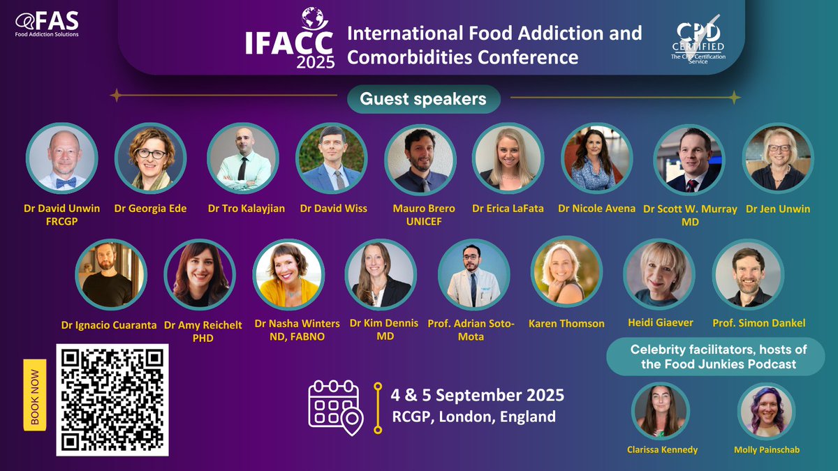 FAS_TheCHC's tweet image. 🌟 Meet the experts at IFACC 2025! 🌟 We’re thrilled to welcome a stellar lineup of speakers at this year’s International Food Addiction and Comorbidities Conference, hosted by Food Addiction Solutions!
eventbrite.co.uk/o/food-addicti…