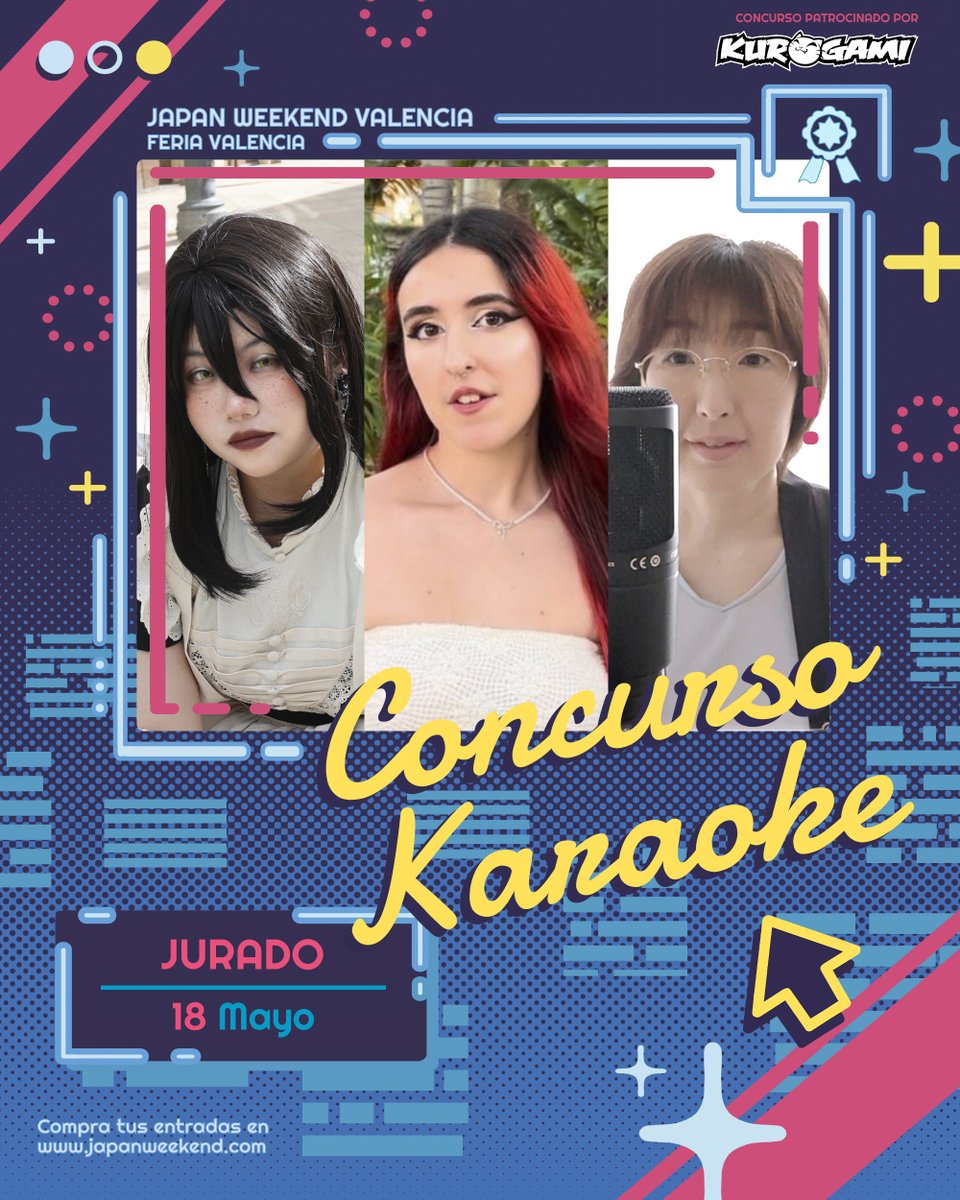 ¡Participa en el 🎶 𝐂𝐨𝐧𝐜𝐮𝐫𝐬𝐨 𝐝𝐞 𝐊𝐀𝐑𝐀𝐎𝐊𝐄 🎶 de #JapanWeekendValencia!

No tienes que presentar nada por adelantado, 𝐥𝐚 𝐢𝐧𝐬𝐜𝐫𝐢𝐩𝐜𝐢𝐨́𝐧 𝐬𝐞𝐫𝐚́ 𝐩𝐫𝐞𝐬𝐞𝐧𝐜𝐢𝐚𝐥 hasta 30 minutos antes del concurso en el “Escenario Multiverso”. 🎤✨

Si quieres ganar
