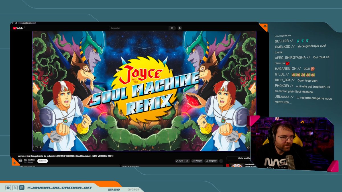 djsoulmachine's tweet image. Merci du fond du cœur d'avoir partagé ma musique @Frederic_Molas , c'est un véritable honneur et un rêve qui se réalise ❤

#jayce #jayceetlesconquérantsdelalumière #retroVision #soulMachine #joueurDuGrenier #JDG