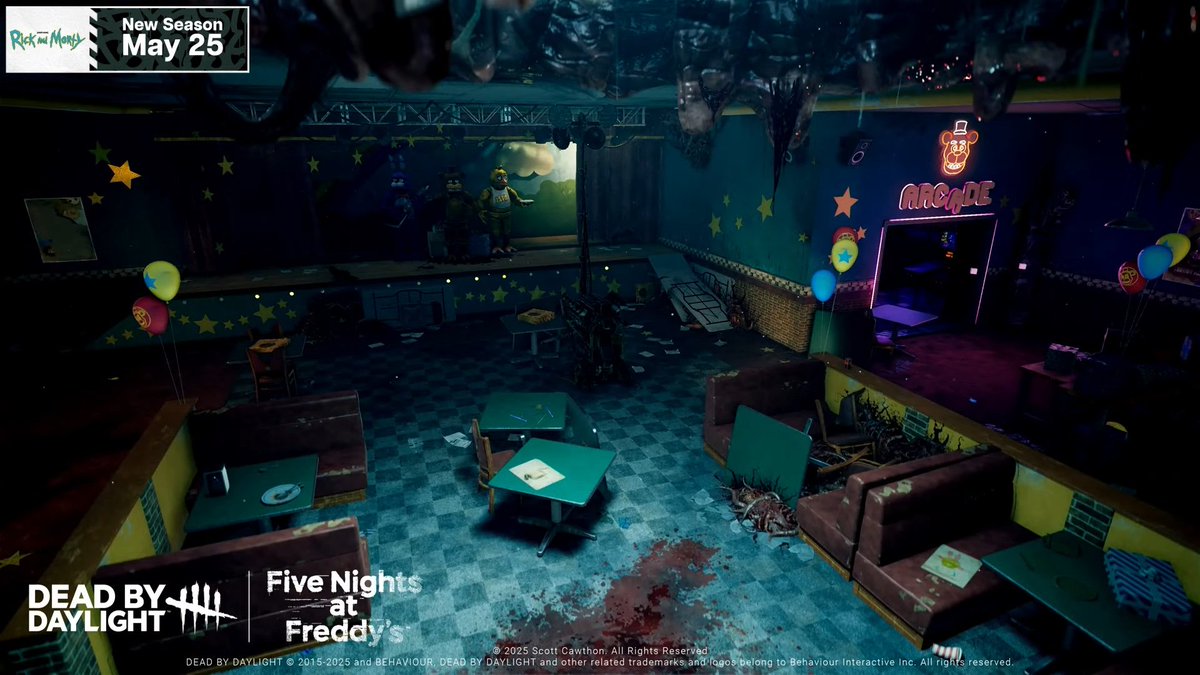 New 'FIVE NIGHTS AT FREDDY'S' Screenshots from the Dead by Daylight Collab!!

showcasing the Pizzeria inspired by the FNAF Movie &amp; Springtrap Killer! 👀
#FNAF #FNAFMovie #FiveNightsAtFreddys