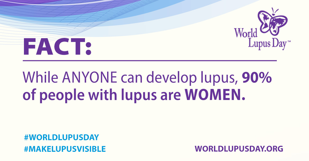Most people with lupus develop the disease between the ages of 15-44, and it lasts a lifetime as there is no cure. #MakeLupusVisible #WorldLupusDay