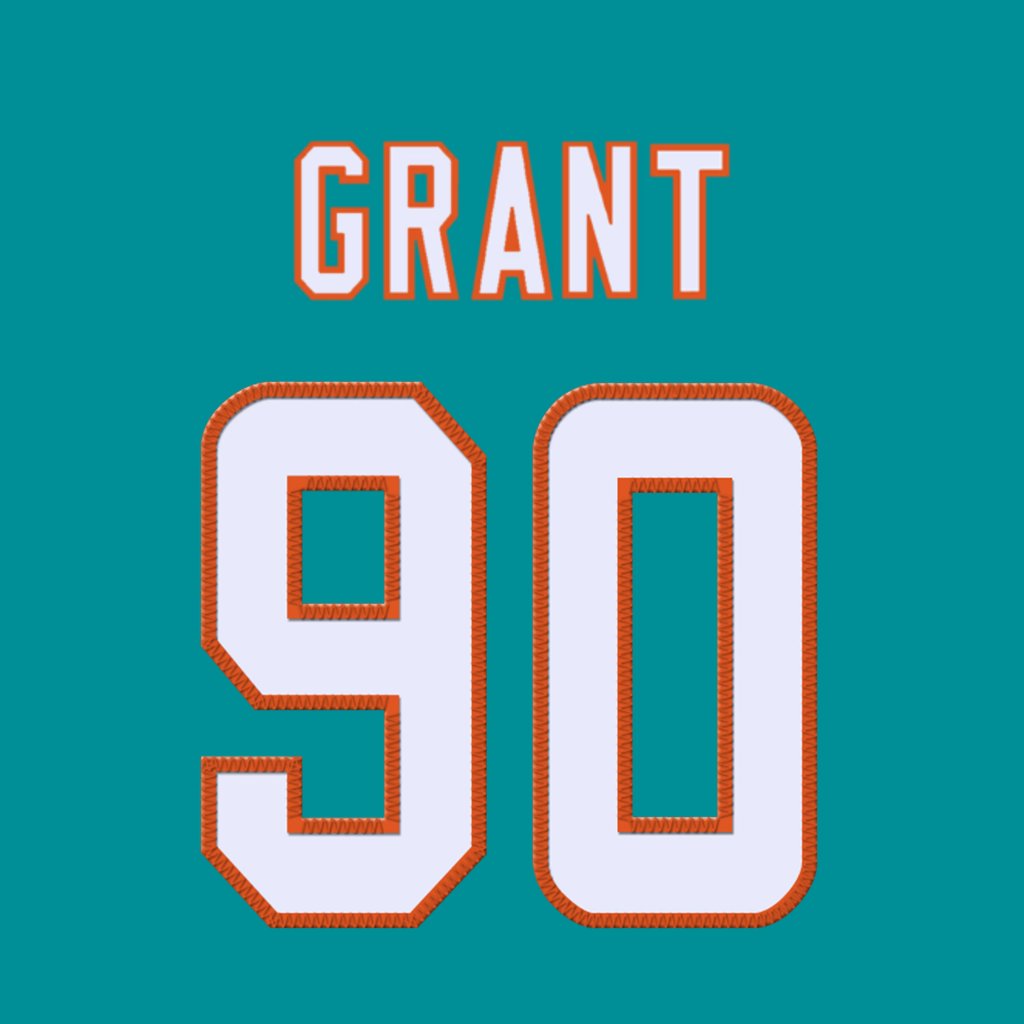 Miami Dolphins DL Kenneth Grant (@KennyGrant78) is wearing number