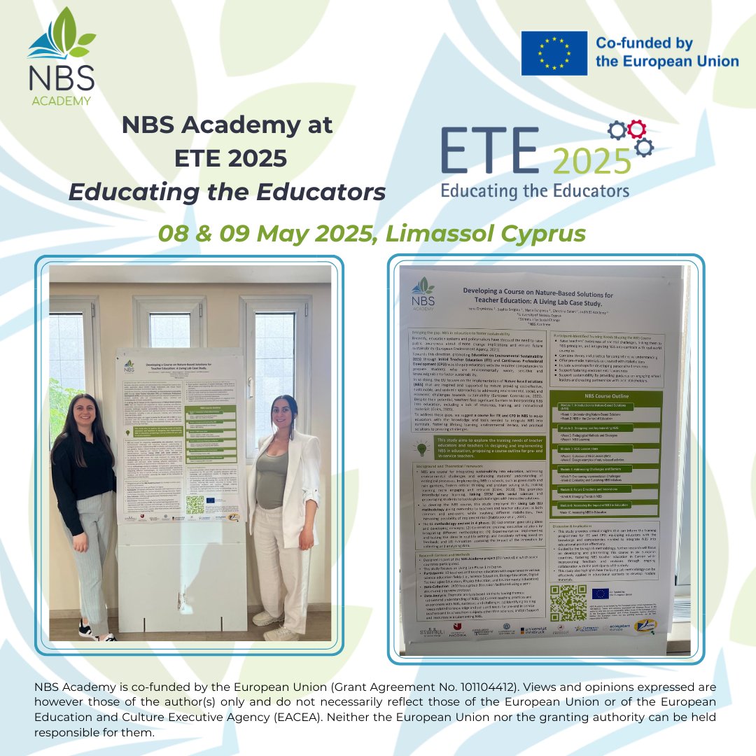 NBS Academy (@nbs_academy) on Twitter photo Happy #EuropeDay2025 ! 🇪🇺 At <a href="/nbs_academy/">NBS Academy</a>, we embrace #European values to transform European teacher education area in #NBS!
We celebrate this day, by proudly participating at ETE 2025 Conference in Limassol to present the project's training modules, shaped by teachers' needs! Happy #EuropeDay2025 ! 🇪🇺 At <a href="/nbs_academy/">NBS Academy</a>, we embrace #European values to transform European teacher education area in #NBS!
We celebrate this day, by proudly participating at ETE 2025 Conference in Limassol to present the project's training modules, shaped by teachers' needs!