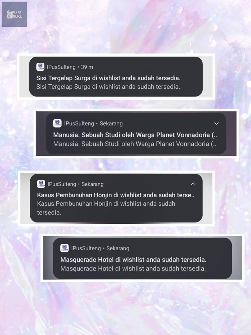 sender ni udah berkali-kali dapat notif 📚 tersedia, tapi setiap dicek pasti kosong. bahkan belum ada 1 menit dari notif. ini ipussulteng bukunya beneran ghaib kah? 😖🤚