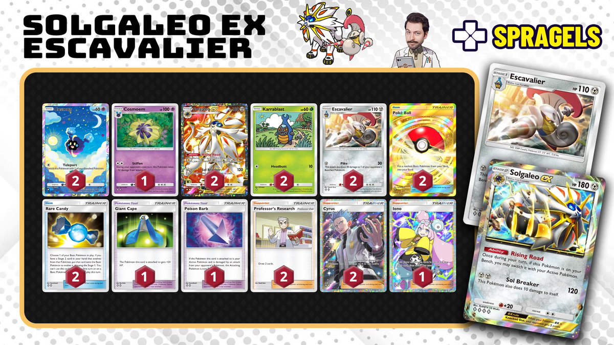 This has been my absolute favorite Solgaleo EX deck! Escavalier is just such a fun card to play with and the Cyrus plays are so satisfying. Vid below This has been my absolute favorite Solgaleo EX deck! Escavalier is just such a fun card to play with and the Cyrus plays are so satisfying. Vid below
