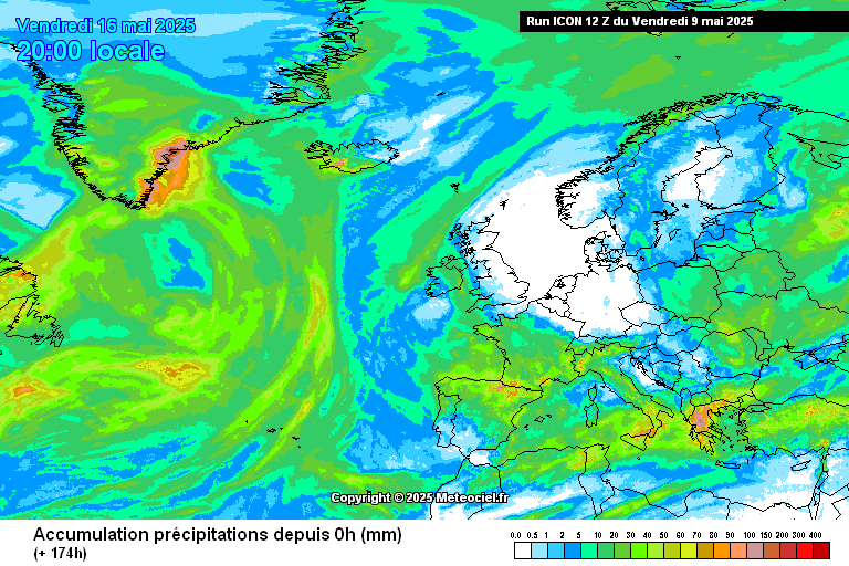 It's crazy how weather patterns become more and more persistent in recent years. Charts show past weeks, current and forecasted conditions. 

Recent rain sums:
London Heathrow Mar 5mm, Apr 19mm, May 0mm
Madrid Retiro Mar 230mm, Apr 106mm, May 61mm