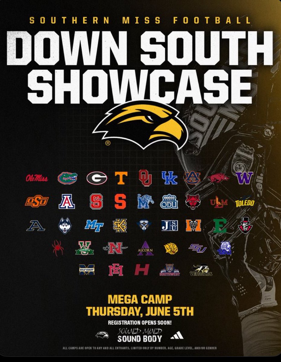 Graham Williams (@gram55will) on Twitter photo I will be at the Southern Miss mega camp June 5th <a href="/CoachChavis__/">Jack Chavis</a> <a href="/davediehl66/">Coach David Diehl</a> <a href="/CoachMateos/">Eric Mateos ๐</a> <a href="/CoachGarrisonOL/">John Garrison</a> <a href="/CoachMMcCants/">Coach Matt McCants</a> <a href="/Gelarbee/">Glen Elarbee</a> <a href="/CoachGBoykin/">Gunnar Boykin - UCA</a> <a href="/CoachNickGrimes/">Nick Grimes</a> <a href="/bigk73/">Kendall Simmons</a> <a href="/OU_CoachB/">Bill Bedenbaugh</a> I will be at the Southern Miss mega camp June 5th <a href="/CoachChavis__/">Jack Chavis</a> <a href="/davediehl66/">Coach David Diehl</a> <a href="/CoachMateos/">Eric Mateos ๐</a> <a href="/CoachGarrisonOL/">John Garrison</a> <a href="/CoachMMcCants/">Coach Matt McCants</a> <a href="/Gelarbee/">Glen Elarbee</a> <a href="/CoachGBoykin/">Gunnar Boykin - UCA</a> <a href="/CoachNickGrimes/">Nick Grimes</a> <a href="/bigk73/">Kendall Simmons</a> <a href="/OU_CoachB/">Bill Bedenbaugh</a>