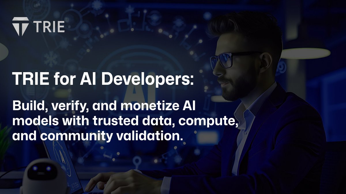 TrieNetwork's tweet image. AI dev is broken: siloed, costly, and opaque.

 TRIE fixes it with:
 • Curated, user-owned datasets
 • Decentralized compute (DePIN)
 • On-chain traceability
 • Smart contract monetization
 • Community-led validation
 • dApp-ready SDKs

Build. Verify. Monetize.
 🔗…