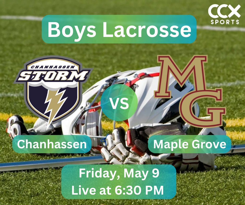Tonight is our last boys lacrosse game of the regular season. Join us for our live coverage of Chanhassen vs.<a href="/mgcrimsonlax/">Crimson Lacrosse Booster Club</a> !  

Watch our free coverage on CCX1 (Comcast 12sd/ 799hd). Games can also be streamed at online at ccxmedia.org/watch-live

<a href="/MGActivities/">Crimson Activities</a> <a href="/chanstormAD/">Storm Athletics</a>