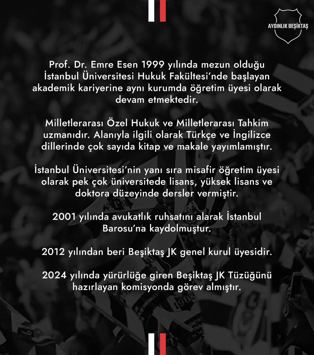 AydinlikBJK's tweet photo. Ekip arkadaşlarımızdan

Prof. Dr. Emre Esen 🦅

Birlikte Reform, Birlikte Aydınlık Beşiktaş!

#AydınlıkBeşiktaş https://t.co/Bf9K5113lL