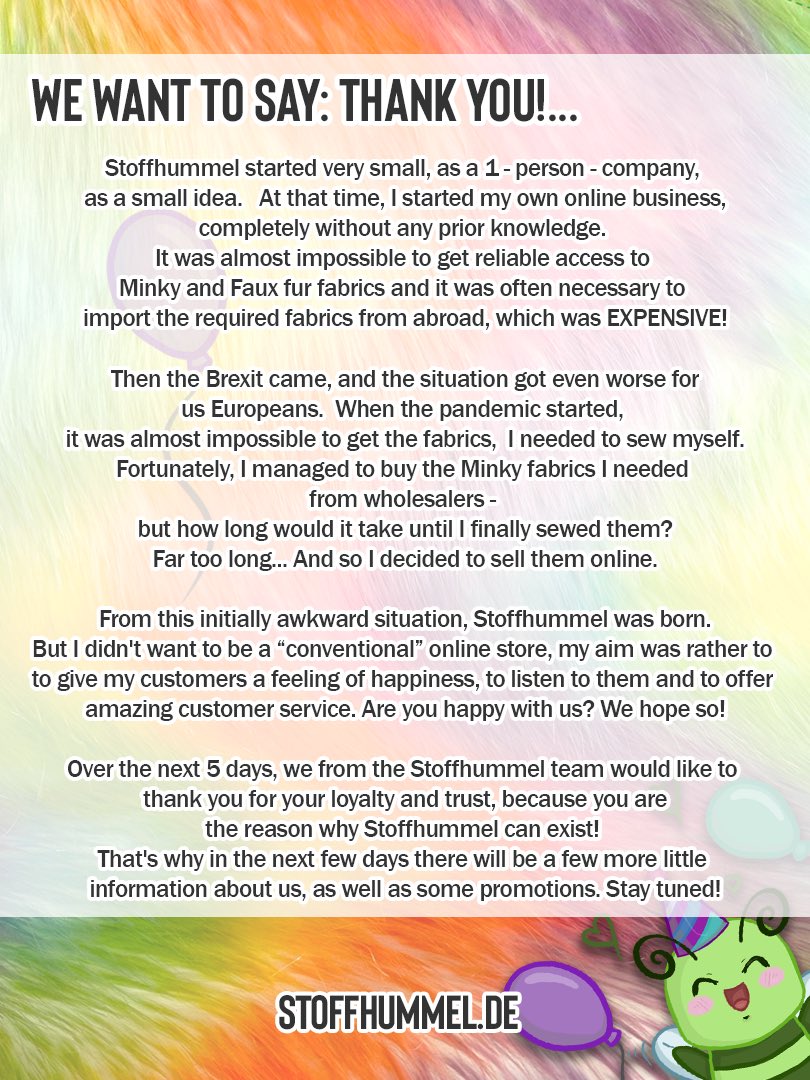 Hey Lovelies,
it's our 5th Birthday so LET'S PARTYYYY!!! 
For five days you can now save 15% on your next order. So hurry guys!

We will have some more wonderful surprises for you the next days 🐝💚