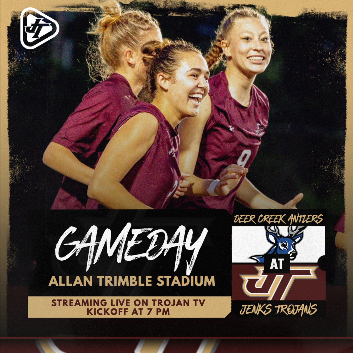🏆⚽️ PLAYOFF GAMEDAY ⚽️🏆
⚔️ Jenks Trojans vs Deer Creek Antlers 🦌
⏰ 7 PM Kickoff
🏟️ Allan Trimble Stadium
📺 youtube.com/live/l3f2wNfBa…