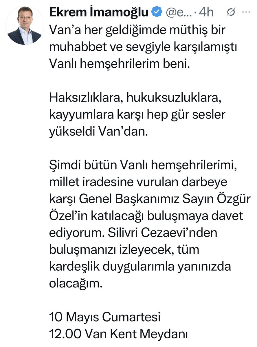 Ekrem Başkan tweet attı 🙋‍♀️🙋‍♀️
Yanındayız Başkan… 🇹🇷🇹🇷🫶