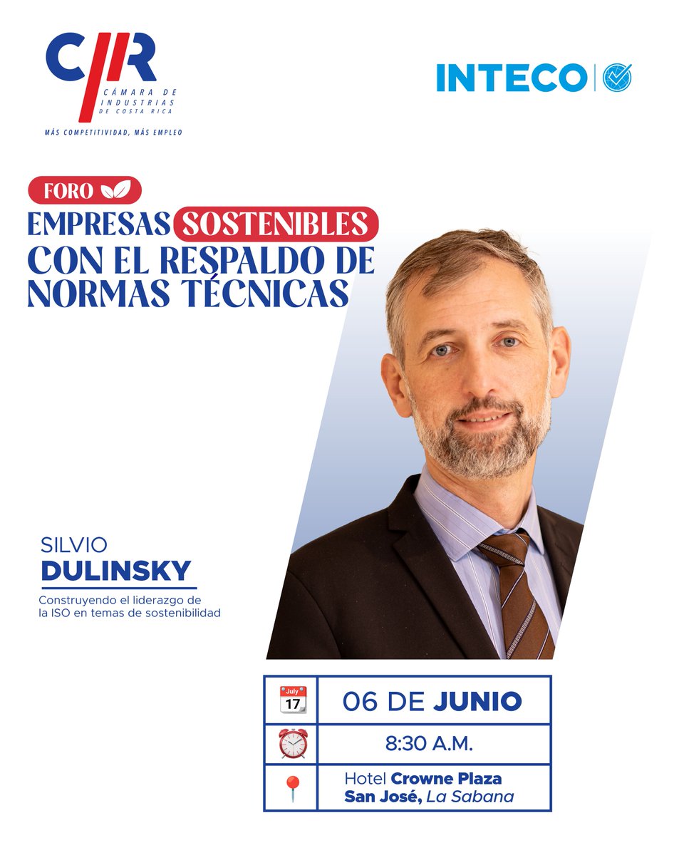 Foro Empresas Sostenibles con el Respaldo de Normas Técnica 🚀

Desde Ginebra, Silvio Dulinsky impulsa la estrategia de sostenibilidad global de ISO. Con experiencia en el Foro Económico Mundial y el sector privado europeo y latinoamericano, compartirá cómo los liderazgos