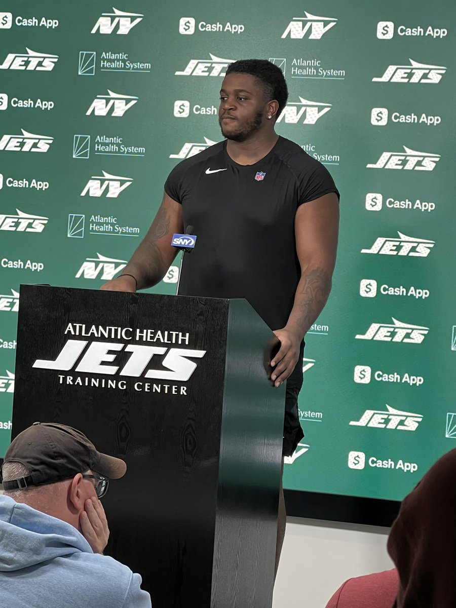Jets rookie OT Armand Membou tells the media that he likes the culture Aaron Glenn is building here, and that while he’ll never “demean” players, he does expect the best out of players.