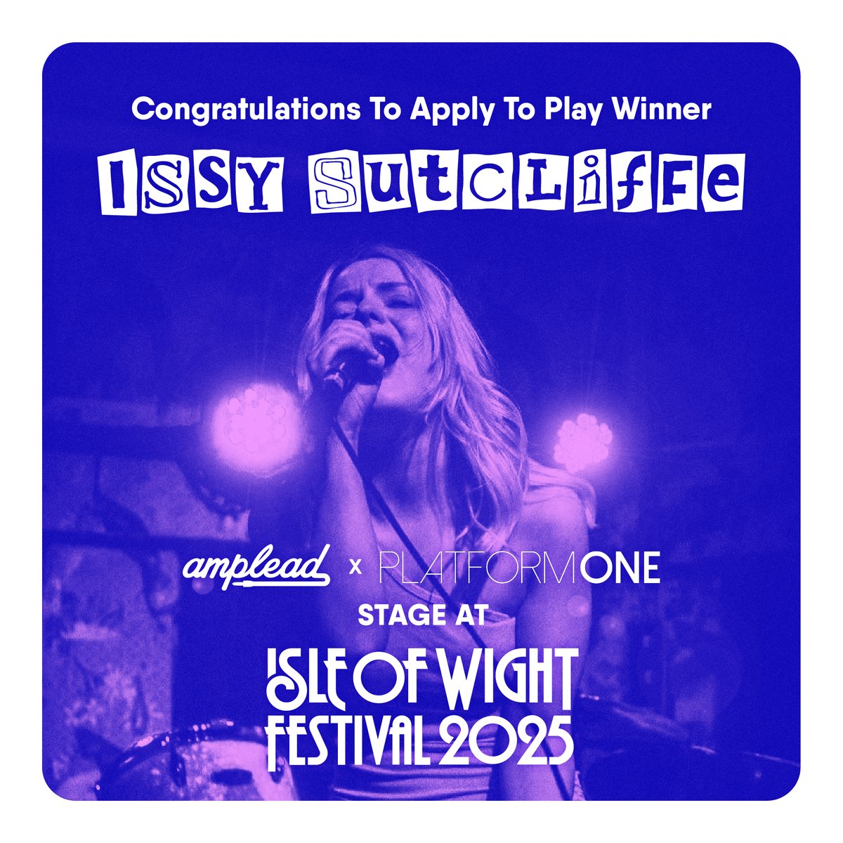 Amplead (@ampleadhq) on Twitter photo We are delighted to announce the selected Apply To Play artist for Amplead’s Platform One stage slot, at the <a href="/IsleOfWightFest/">Isle of Wight Festival</a> 2025! Out of nearly 500 applications, there could only be one chosen act…
Congratulations to <a href="/IssySutcliffex/">Issy Sutcliffe</a>! Based in Manchester, her sound is a twist We are delighted to announce the selected Apply To Play artist for Amplead’s Platform One stage slot, at the <a href="/IsleOfWightFest/">Isle of Wight Festival</a> 2025! Out of nearly 500 applications, there could only be one chosen act…
Congratulations to <a href="/IssySutcliffex/">Issy Sutcliffe</a>! Based in Manchester, her sound is a twist