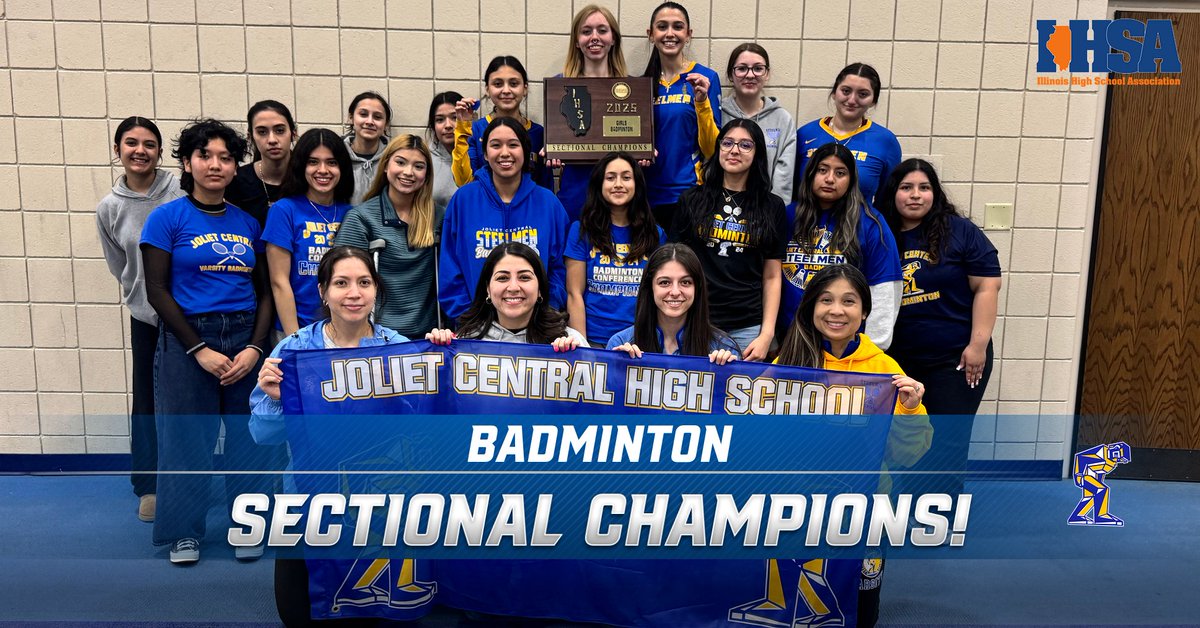 JTHS_204's tweet photo. 🎉HISTORY MADE! Our Steelmen Badminton team dominated at the Sectional Tournament last night, clinching 1st Place overall! Five members of the Steelmen Badminton team have earned their ticket to the IHSA State Finals in Dekalb next weekend.

👏 Please help us cheer on these incredible student-athletes:

🏆 1st Place Singles – Sarai Contreras
🏆 1st Place Doubles – Ana Gudeman & Audrey Rodriguez
🥈 2nd Place Doubles – Ja’Mya Chestnut & Erika Saenz

This marks Joliet Central’s first Team Sectional Championship since 1990 — an unforgettable achievement for these athletes and Coach Luangsomkham!  Let’s show our support and pride — Go Steelmen! @JolietCentralAD  #SteelmenPride #IHSAStateBound #JolietCentralBadminton #MakingHistory