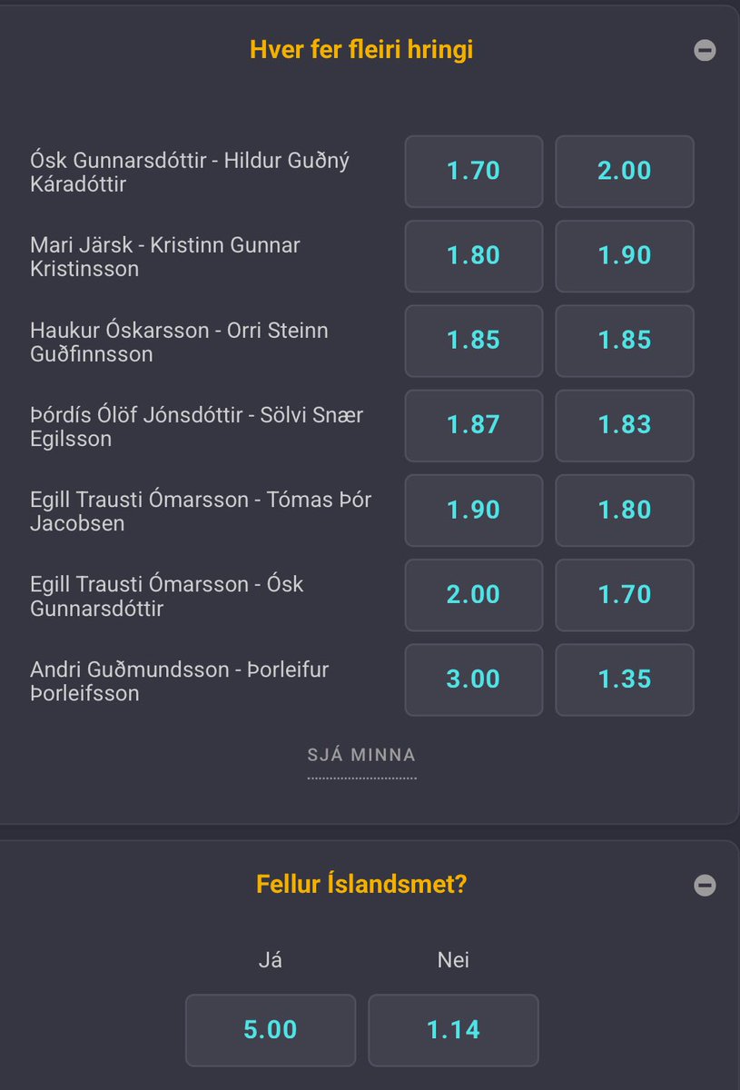 🔥Bakgarðurinn 2025🔥

▪️Er Mari Järsk líklegust?
▪️Vinnur karl eða kona? 
▪️Hverjir enda í topp3?
▪️Fellur Íslandsmetið?
▪️Egill Trausti vs Ósk Gunnars?
▪️Andri Guðmunds vs Þorleifur Þorleifs?

Skoðaðu allt úrvalið hér⬇️
coolbet.com/is/ithrottir/m…