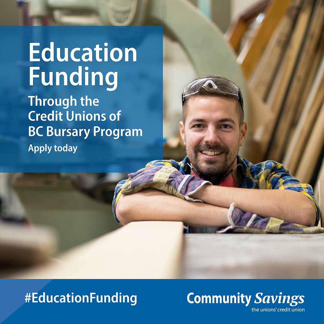 Community Savings Credit Union (@comsavings) on Twitter photo CSCUs is proud to support students in achieving their post-secondary dreams through the Credit Unions of BC Bursary Program.
2 bursaries, the Terry Smith and CSCU <a href="/iuoe115/">IUOE Local 115</a> Pioneers Memorial, give preference to CSCU Members.
Apply at: comsavings.com/more/find-out-…
#BCBuildingTrades CSCUs is proud to support students in achieving their post-secondary dreams through the Credit Unions of BC Bursary Program.
2 bursaries, the Terry Smith and CSCU <a href="/iuoe115/">IUOE Local 115</a> Pioneers Memorial, give preference to CSCU Members.
Apply at: comsavings.com/more/find-out-…
#BCBuildingTrades
