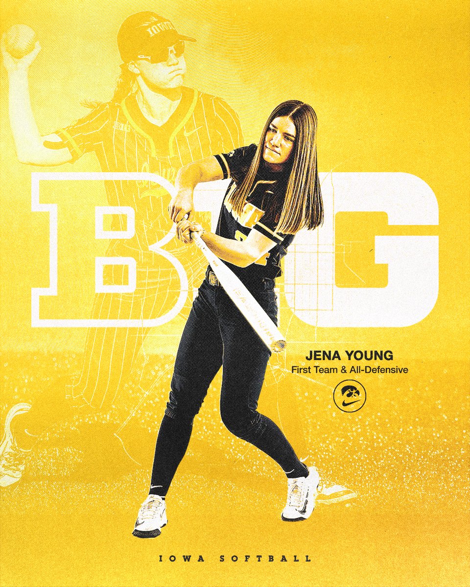 Iowa Softball (@iowasoftball) on Twitter photo A B1G Threat โก
Congratulations to our very own Jena Young on being named to the All-Big Ten First Team and All-Defensive Team ๐ค
<a href="/YoungJena/">Jena Young</a> x #Hawkeyes A B1G Threat โก
Congratulations to our very own Jena Young on being named to the All-Big Ten First Team and All-Defensive Team ๐ค
<a href="/YoungJena/">Jena Young</a> x #Hawkeyes
