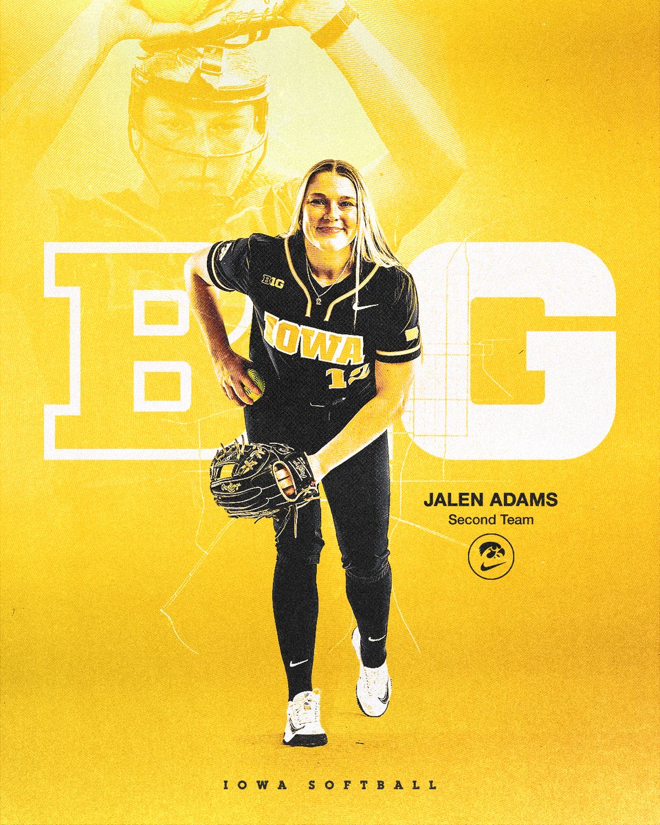 Iowa Softball (@iowasoftball) on Twitter photo A B1G Commander ๐
Congratulations to our very own Jalen Adams on being named to the All-Big Ten Second Team ๐ค
<a href="/jalenmarieadams/">Jalen Adams</a> x #Hawkeyes A B1G Commander ๐
Congratulations to our very own Jalen Adams on being named to the All-Big Ten Second Team ๐ค
<a href="/jalenmarieadams/">Jalen Adams</a> x #Hawkeyes
