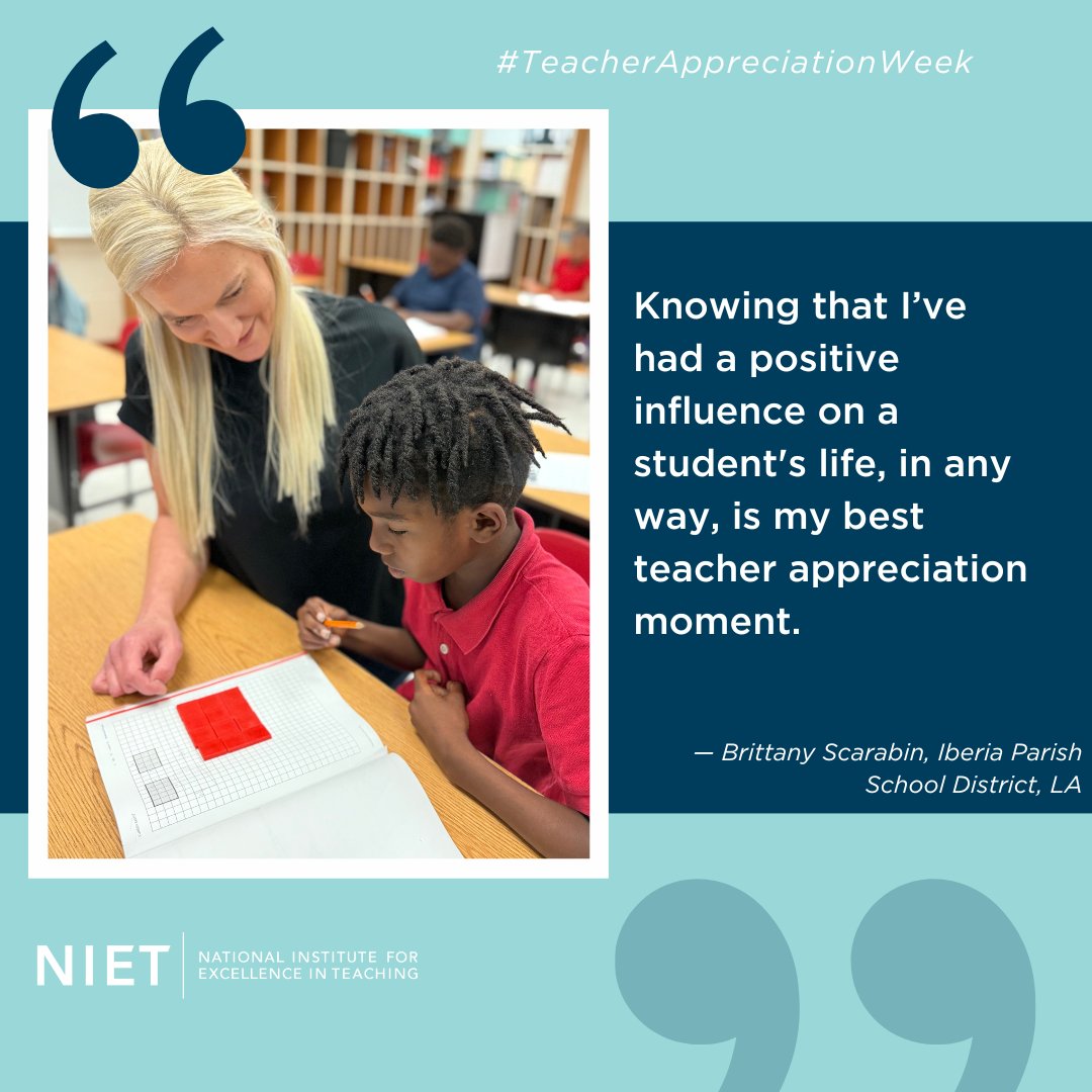 We're highlighting Brittany Scarabin, a teacher at Iberia Parish School District. She is an exceptional role model in the classroom, leaving a positive impact on students. Thank you! #ThankATeacher #TeacherAppreciationWeek