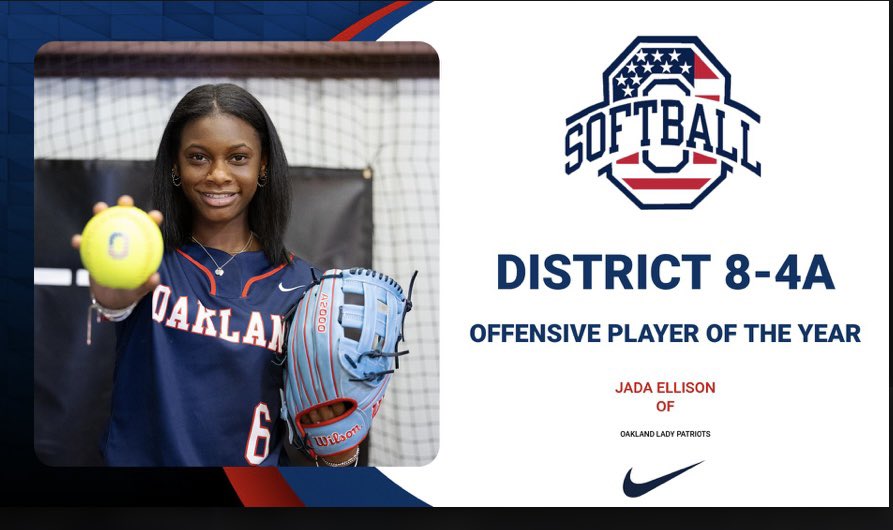 Oakland High School Softball (@sb_ohspats) on Twitter photo Congrats to 🅾️ur All-District players!
Kyleigh Higgs-Co-MVP
Taylor Minnick-Pitcher of the Year
Chloe Aaron-Defensive Player of Year
Jada Ellison-Offensive Player of year
All-District:
Bella Kirby
Allie Monnin
Addison Peay
Jazmyne Watkins
<a href="/OaklandRCS/">Oakland High School</a> Congrats to 🅾️ur All-District players!
Kyleigh Higgs-Co-MVP
Taylor Minnick-Pitcher of the Year
Chloe Aaron-Defensive Player of Year
Jada Ellison-Offensive Player of year
All-District:
Bella Kirby
Allie Monnin
Addison Peay
Jazmyne Watkins
<a href="/OaklandRCS/">Oakland High School</a>