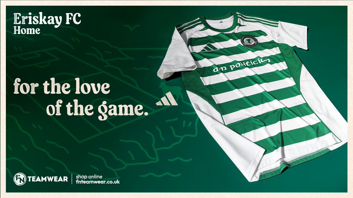 We're delighted to reveal @eriskayfc 's new Adidas Home Shirt for the new season ahead.

It's unmistakably Eriskay &amp; it's all for the love of the game 🟢 ⚪ 

Order your new Eriskay Shirt now ⬇️ 

buff.ly/IS4XiD7