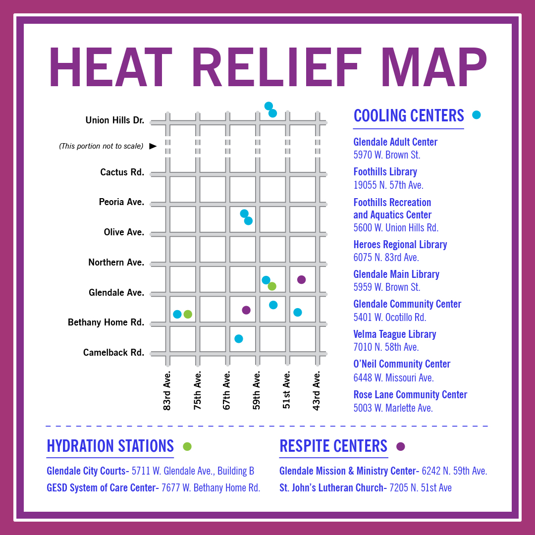 ☀️ It's heating up, but don't sweat it. Cooling and hydration centers are now open to keep everyone safe this summer.

💧For more information, visit: ow.ly/g8o150VMhTE