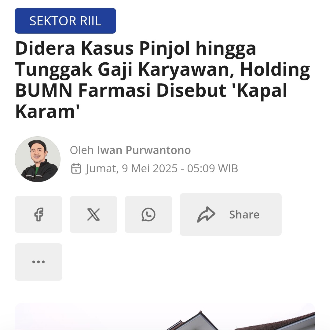 BUMN aja pakai pinjol, nunggak juga bayar gaji karyawan! Karena apa? Margin keuntungannya buat bayar pinjol.. pantes aja dikatakan kapal karam..

Kalian tidak sendiri gais.. cepat atau lambat sistem diperpinjolan kalo sudah berdampak mudarat dan merugikan kaya gini, yang karam