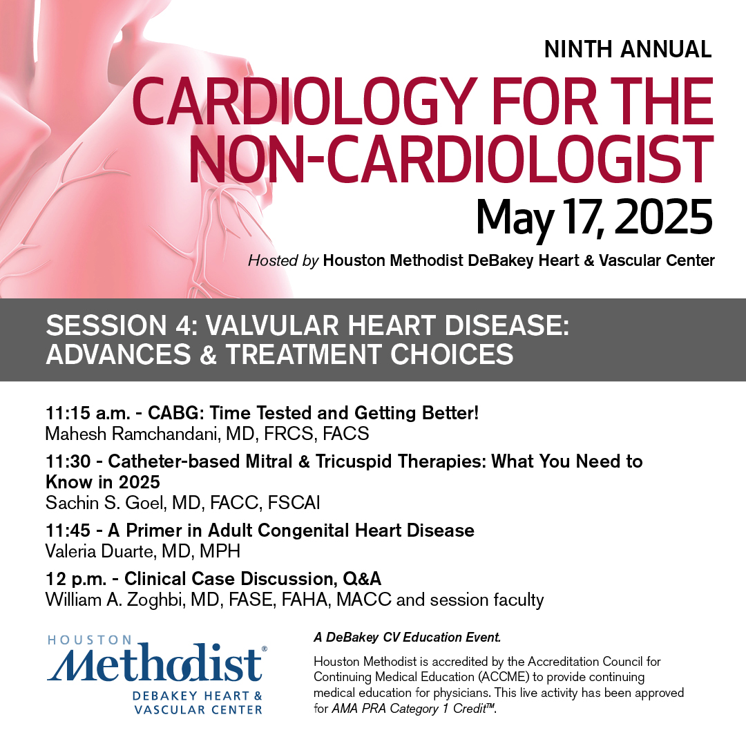 DeBakey CV Education - World Class CV Training (@debakeycvedu) on Twitter photo Check out the interesting sessions being discussed at Cardiology for the Non-Cardiologist at #HoustonMethodistHospital on May 17. <a href="/WilliamZoghbi/">WilliamZoghbi</a> <a href="/kershawpatel/">Kershaw Patel</a> <a href="/SachinGoelMD/">Sachin Goel</a> <a href="/valeriaduarteMD/">Valeria Duarte MD MPH</a> Check out the interesting sessions being discussed at Cardiology for the Non-Cardiologist at #HoustonMethodistHospital on May 17. <a href="/WilliamZoghbi/">WilliamZoghbi</a> <a href="/kershawpatel/">Kershaw Patel</a> <a href="/SachinGoelMD/">Sachin Goel</a> <a href="/valeriaduarteMD/">Valeria Duarte MD MPH</a>