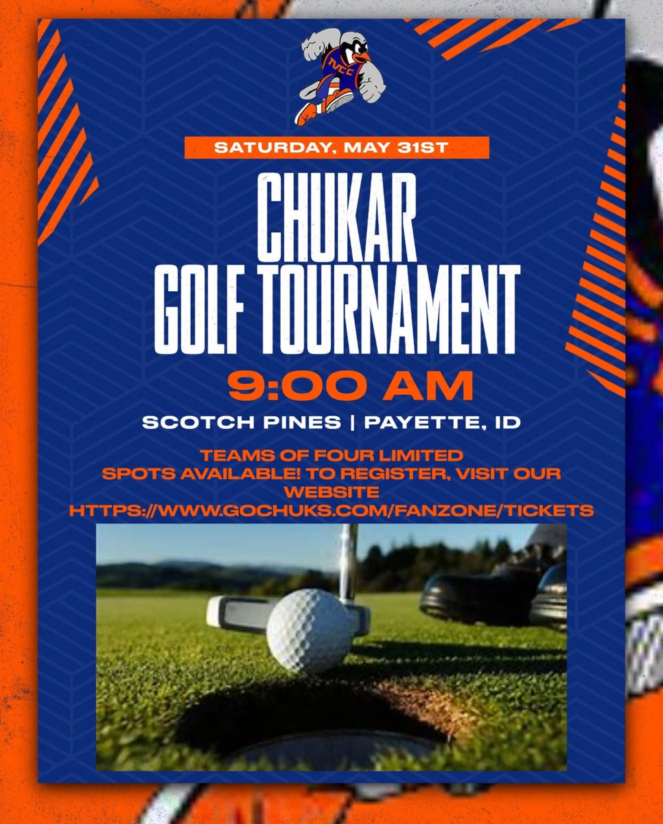 Don’t forget to sign up for the Chukar Golf Tournament to help support TVCC Athletics!!