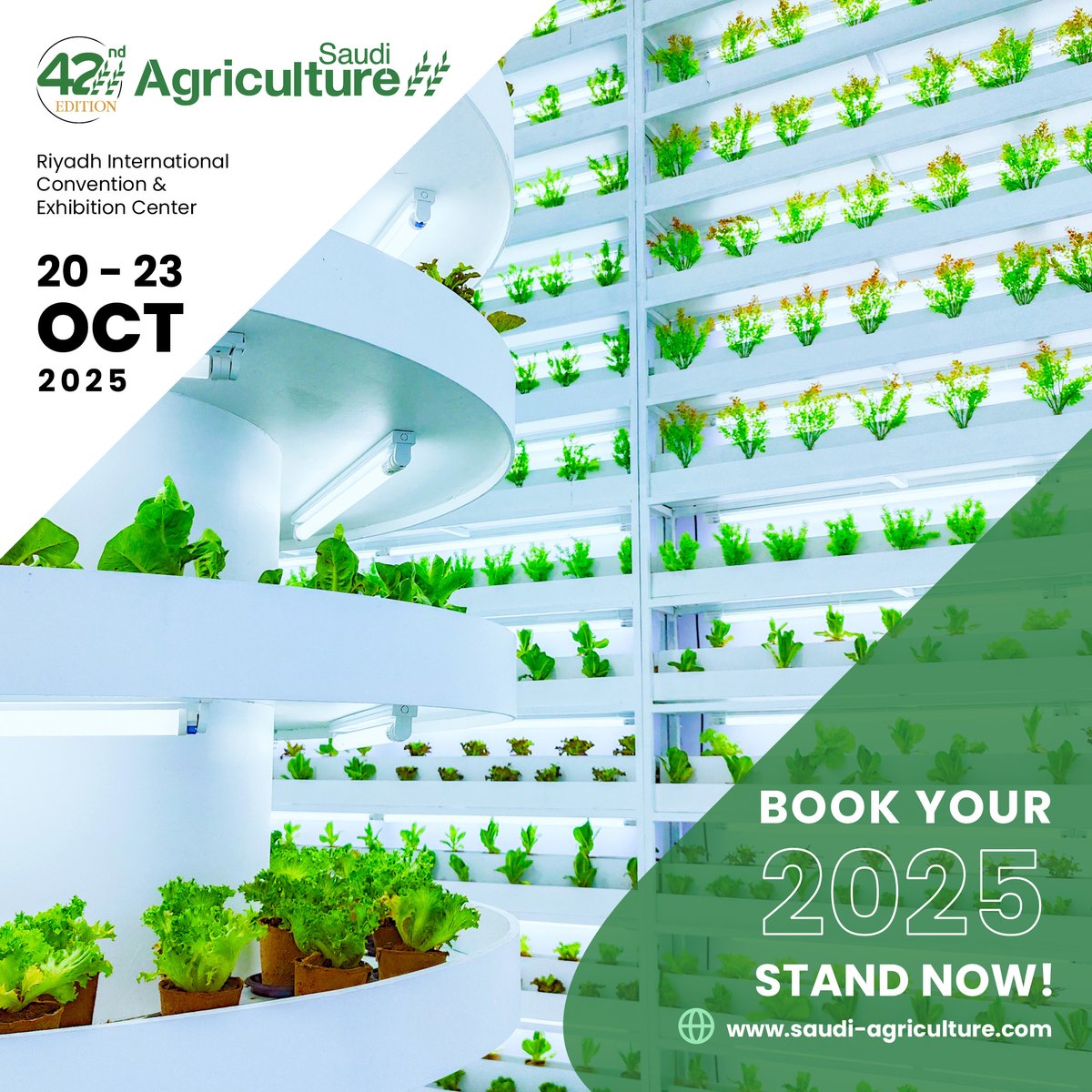 Witness the latest solutions and technologies in the agricultural field, and be part of the future of this promising sector. 
Book your space now saudi-agriculture.com/book-your-spac…
كن شاهدًا على أحدث الحلول والتقنيات في المجال الزراعي، وكن جزءًا من مستقبل هذا القطاع الواعد. 
احجز مساحتك