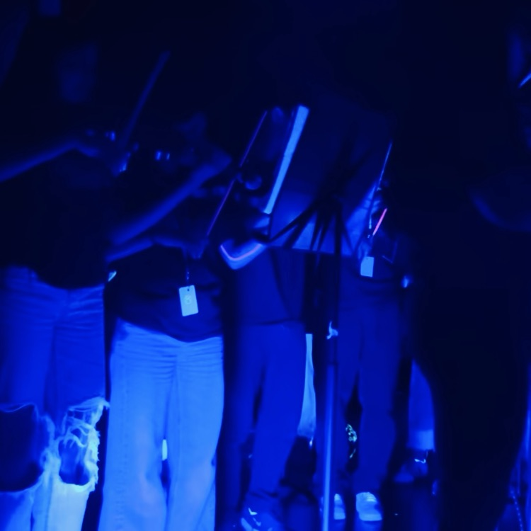 Rockin' out to the FMS Orchestra's Glow Concert for the student body!