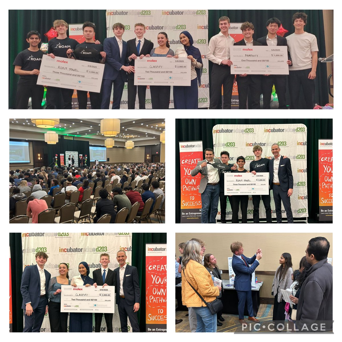 NolanNNHS's tweet image. Congrats to Roam, LLC for winning 1st Place ($3,000) at the D203 @incubatoredu Final Pitch! Congrats also to Claspify for winning 2nd place ($2,000), and Bambooty for winning 3rd place ($1,000)! Great showing by all @Naperville203 teams!