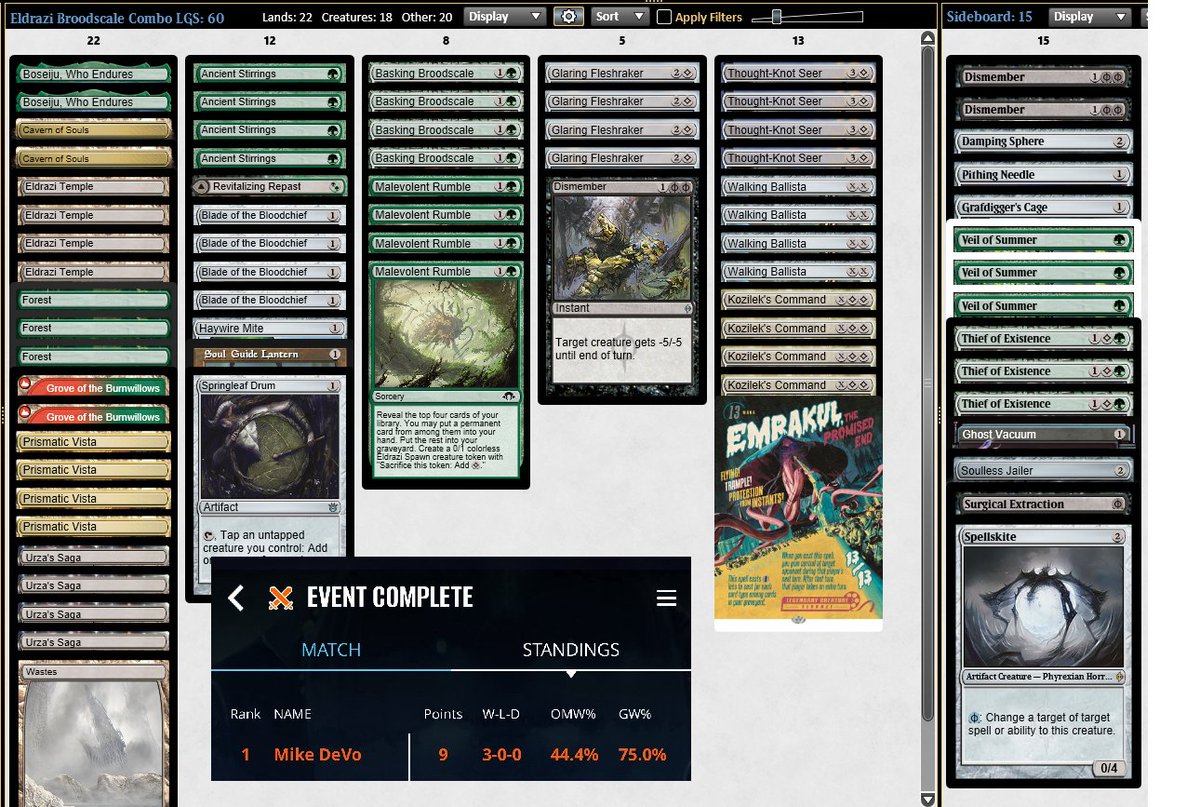 MagicMikeDeVo (@magicmikedevo) on Twitter photo Nice 3-0 at LGS <a href="/RonsComicWorld/">Ron's Comic World</a> after few months hiatus with Eldrazi Broodscale in Modern. Who needs Delighted Halfling!? Got to combo off every win which was nice. #mtg #mtgmodern
Living End 🟢
Yawgmoth🟢
UR Prowess🟢
moxfield.com/decks/FDcVdgPx… Nice 3-0 at LGS <a href="/RonsComicWorld/">Ron's Comic World</a> after few months hiatus with Eldrazi Broodscale in Modern. Who needs Delighted Halfling!? Got to combo off every win which was nice. #mtg #mtgmodern
Living End 🟢
Yawgmoth🟢
UR Prowess🟢
moxfield.com/decks/FDcVdgPx…