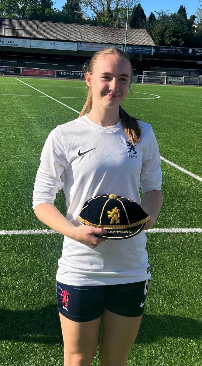 Football news: Bethan played for the Independent Schools Football Association U16 team in a 2-0 win v Welsh Schools.