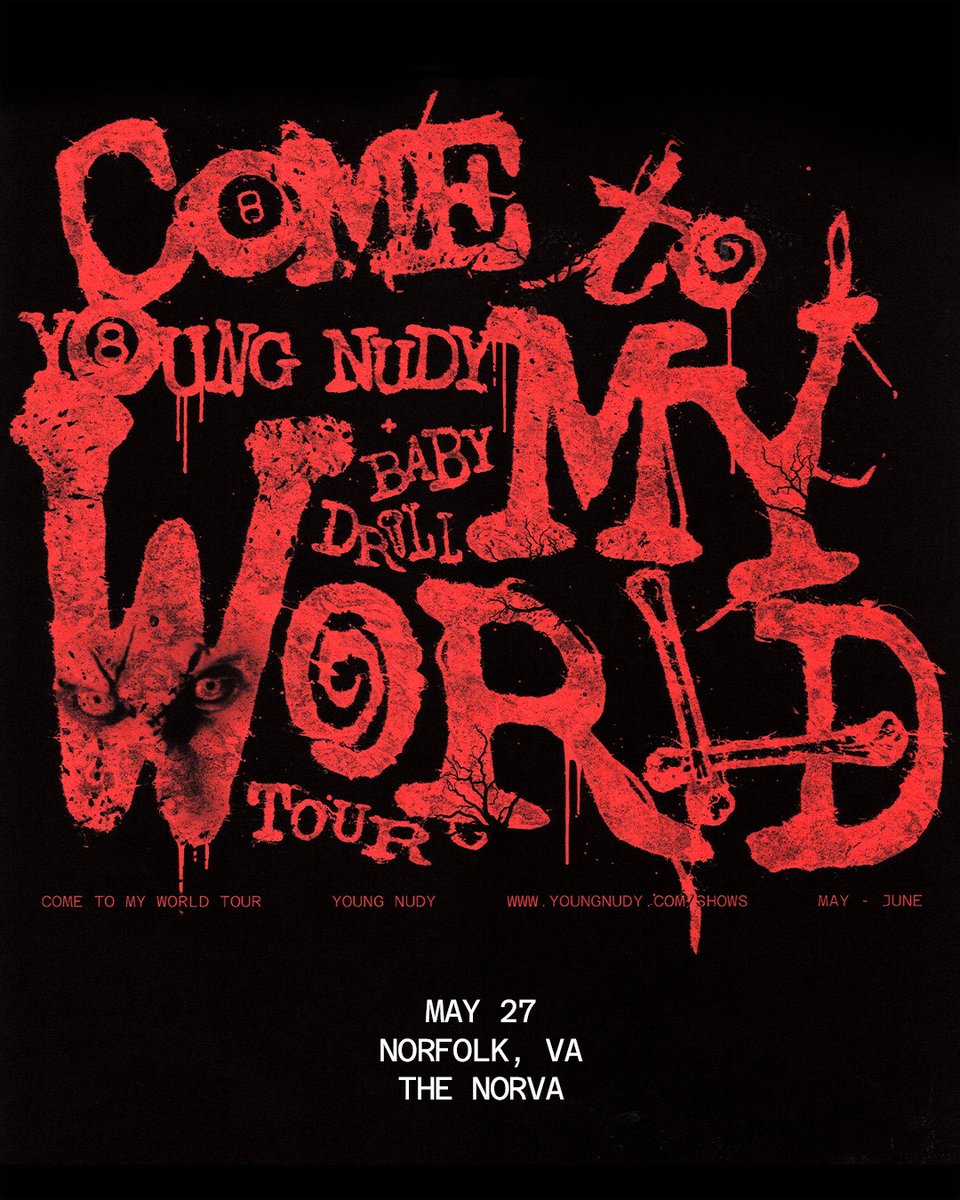 Tuesday, May 27 - Young Nudy is coming to The NorVa! Tickets available at thenorva.com or at The NorVa box office (Fri 10a-5p).